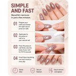 Mauve Taupe Medium‑Long Almond Press‑On Nails, Luxury False Nails With Pink Rhinestones Pearls & Silver Foil